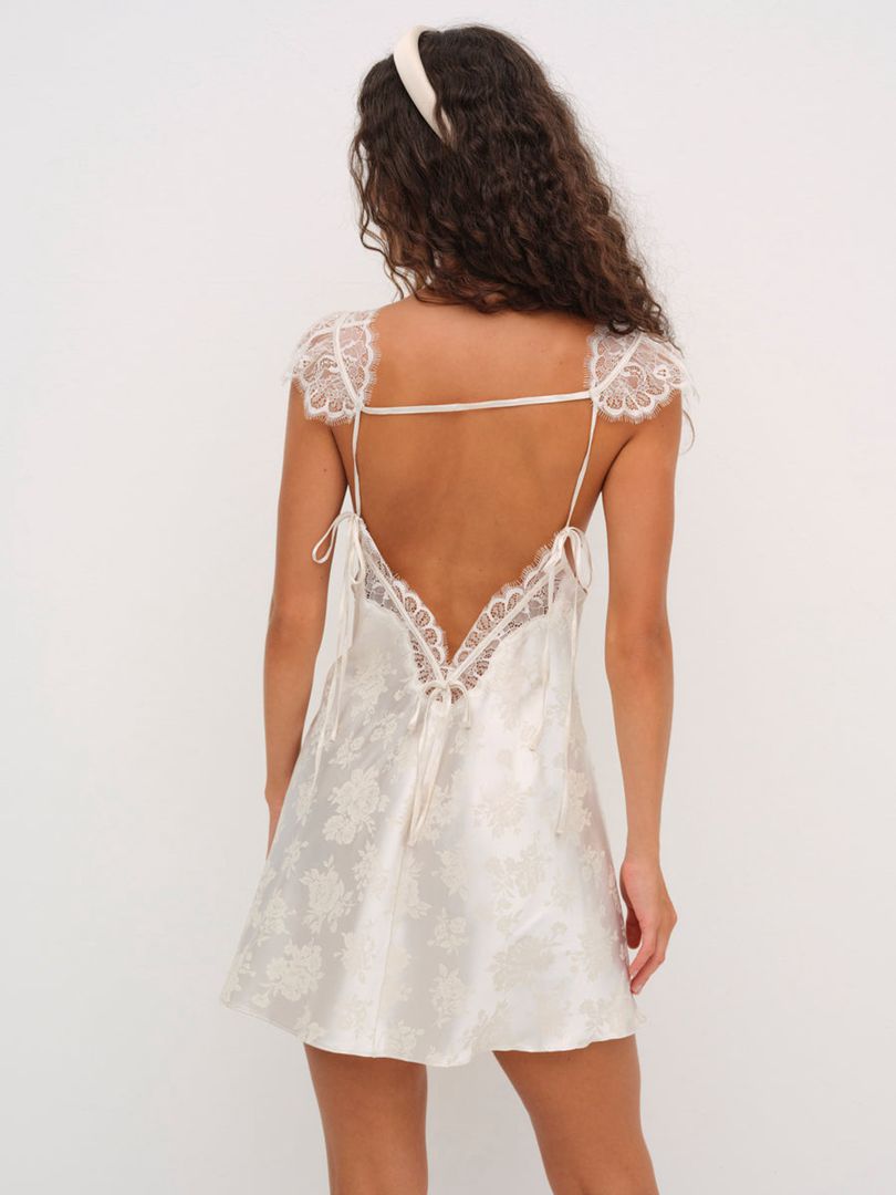 White For Love & Lemons Audrey Slip Dress | US-SMCX40123