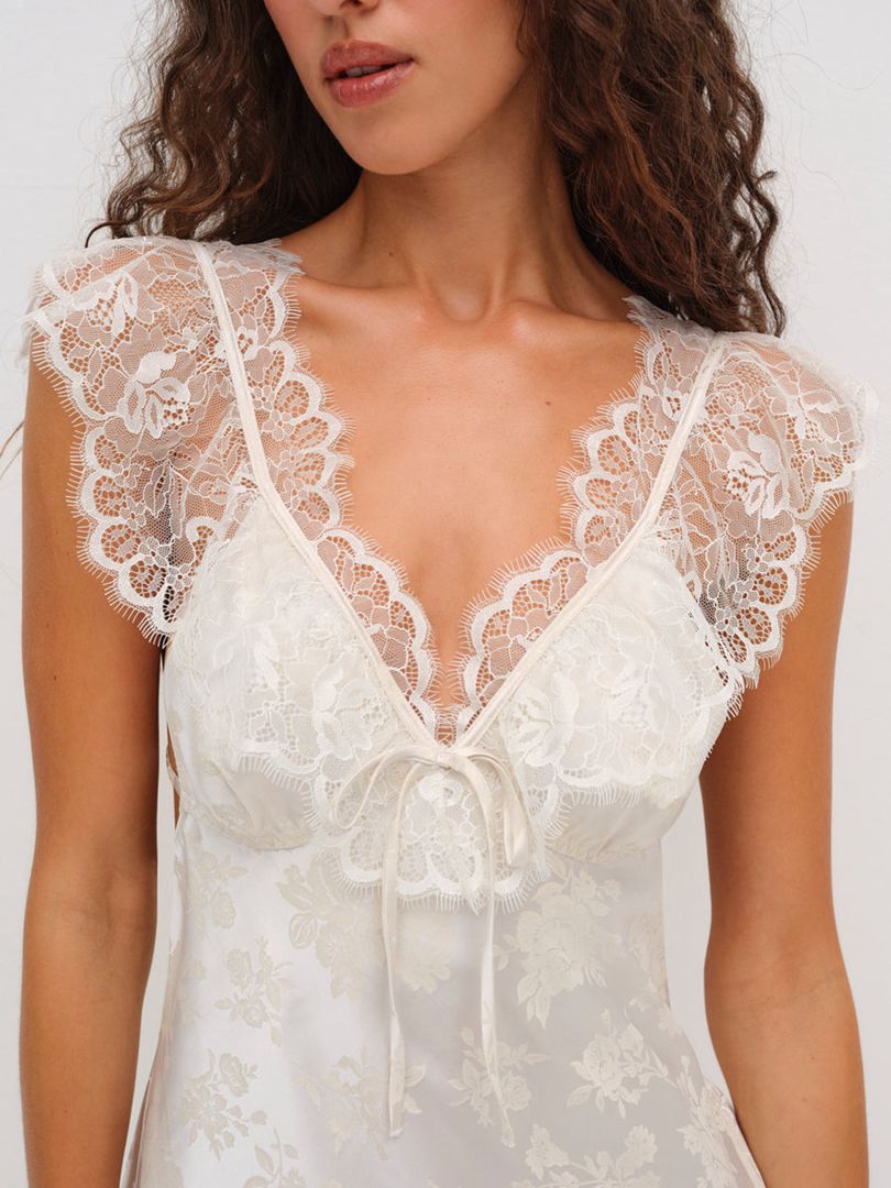 White For Love & Lemons Audrey Slip Dress | US-SMCX40123