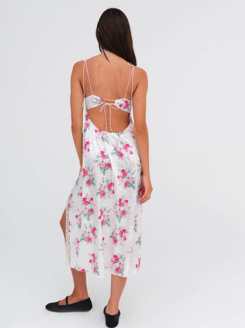 White For Love & Lemons Babys Breath Slip Dress | US-UVJX94735