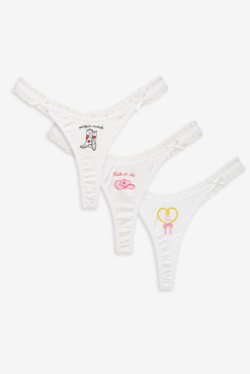 White For Love & Lemons Bachelorette Pack Thong | US-LHNB29085