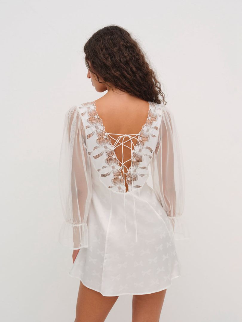 White For Love & Lemons Beau Slip Dress | US-PHYR54901