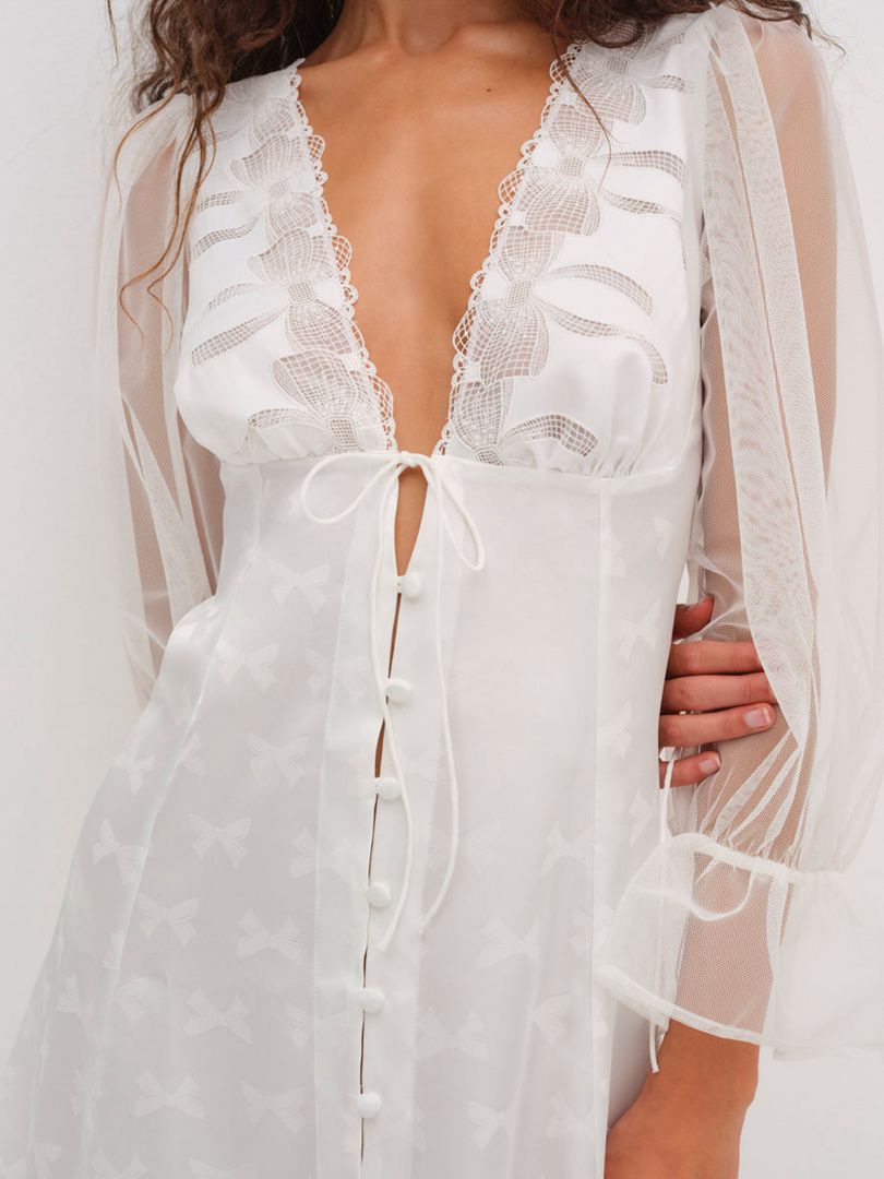 White For Love & Lemons Beau Slip Dress | US-PHYR54901