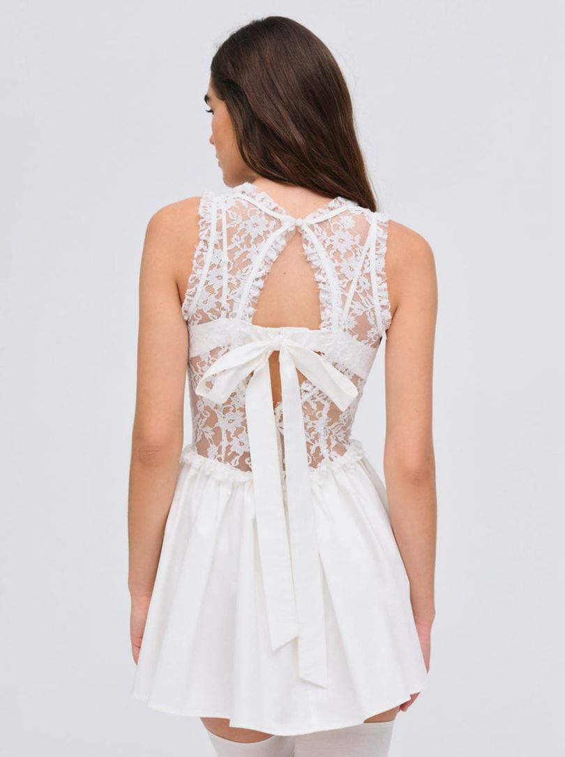 White For Love & Lemons Camdyn Mini Dress | US-KOMS17529