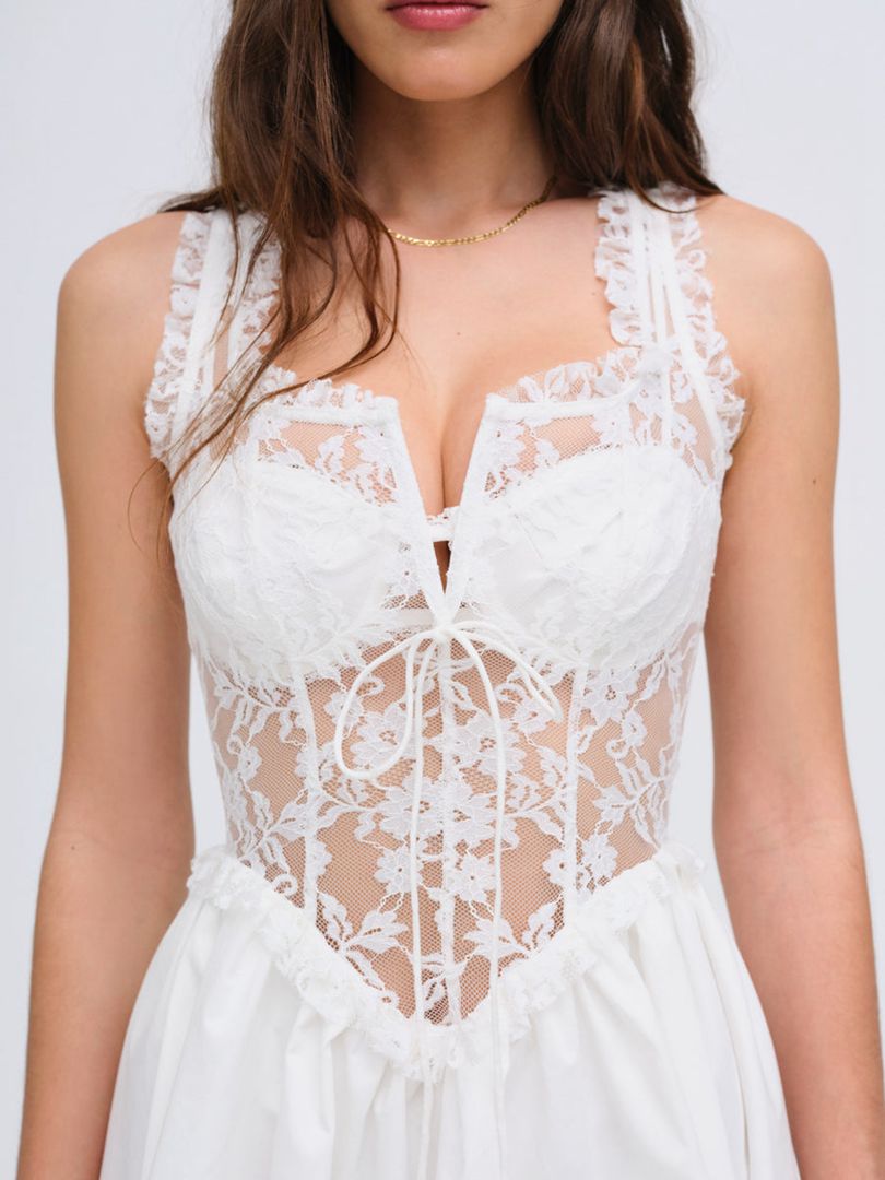 White For Love & Lemons Camdyn Mini Dress | US-KOMS17529