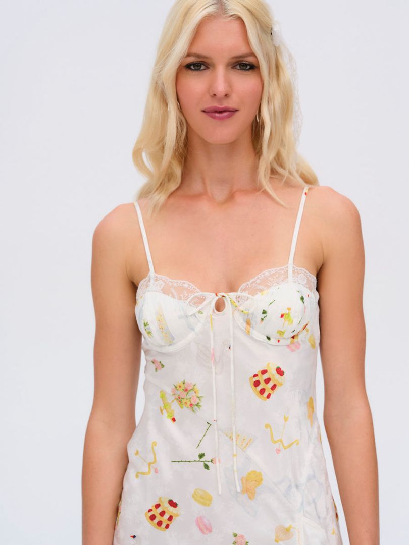 White For Love & Lemons Chania Midi Dress | US-KHRA43261