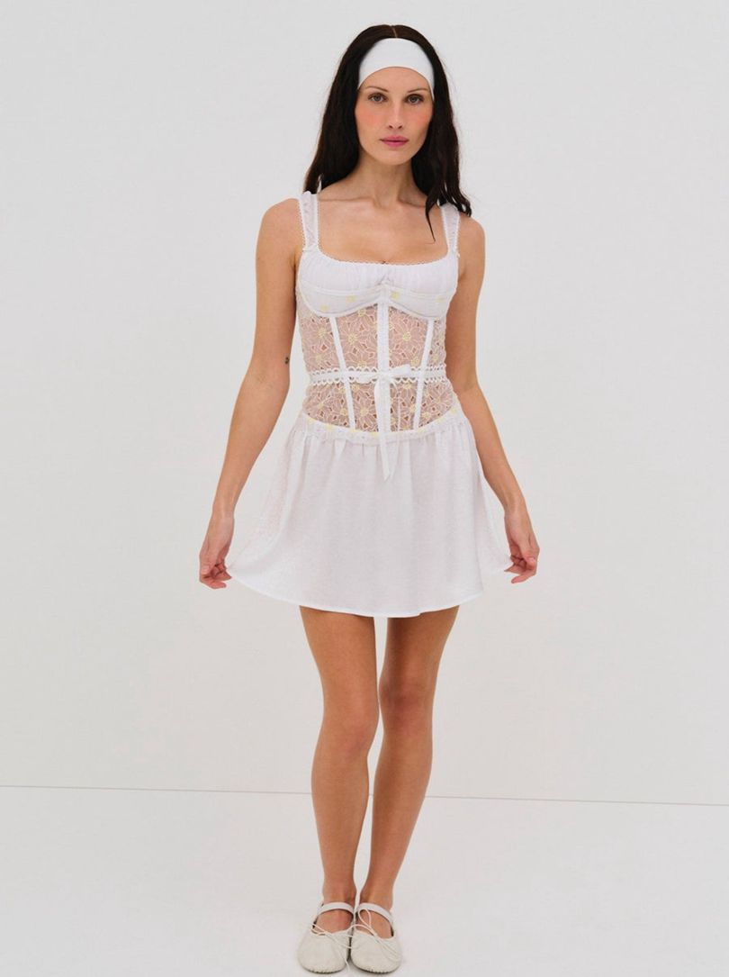 White For Love & Lemons Christy Slip Dress | US-CVWN2376