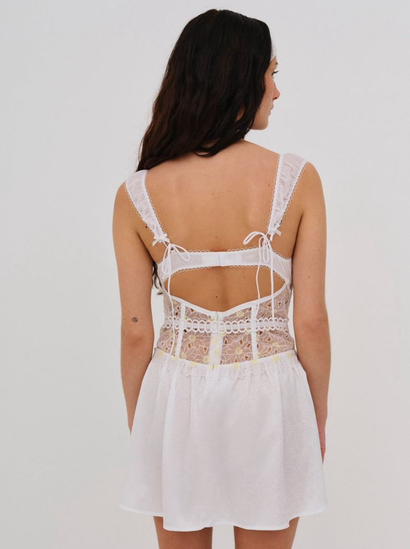 White For Love & Lemons Christy Slip Dress | US-CVWN2376