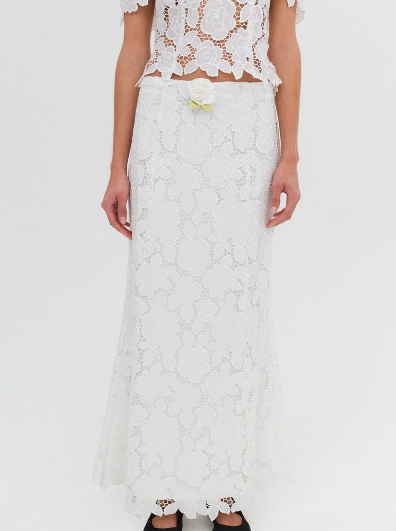 White For Love & Lemons Claudia Maxi Skirt | US-GYPE8791