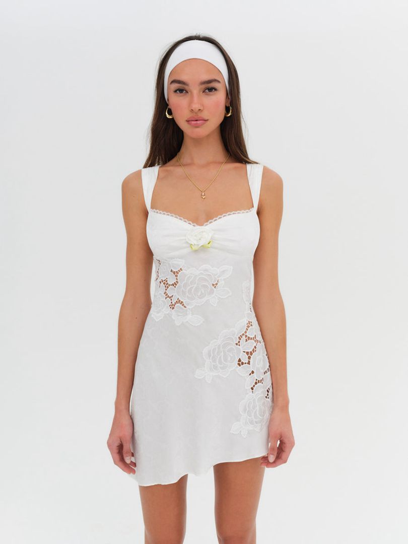 White For Love & Lemons Claudia Mini Dress | US-HWXO75892