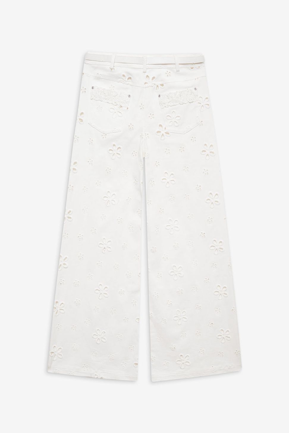 White For Love & Lemons Daisy Eyelet Baggy Jeans | US-ZMXL69874