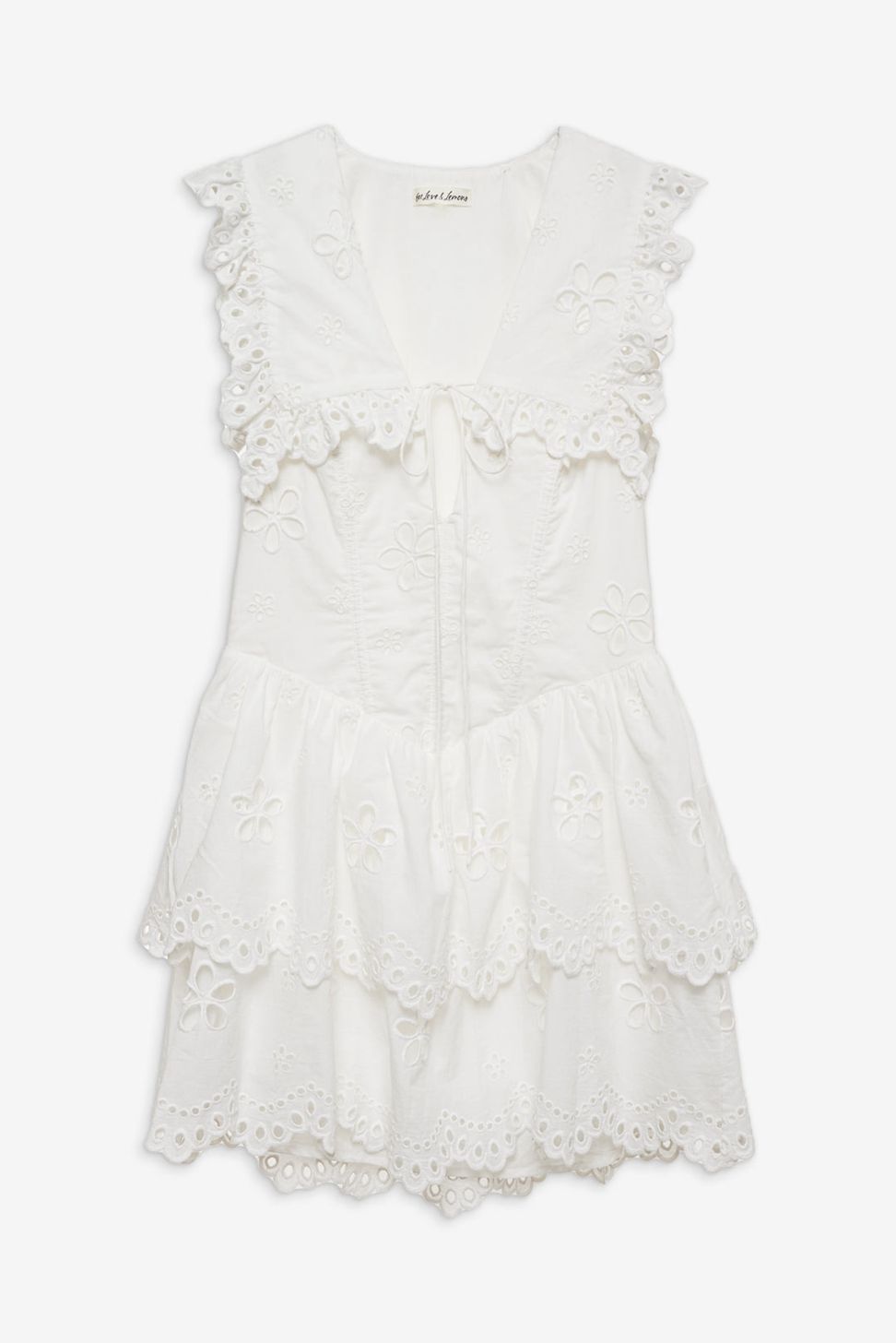 White For Love & Lemons Daisy Eyelet Mini Dress | US-CXHL58473