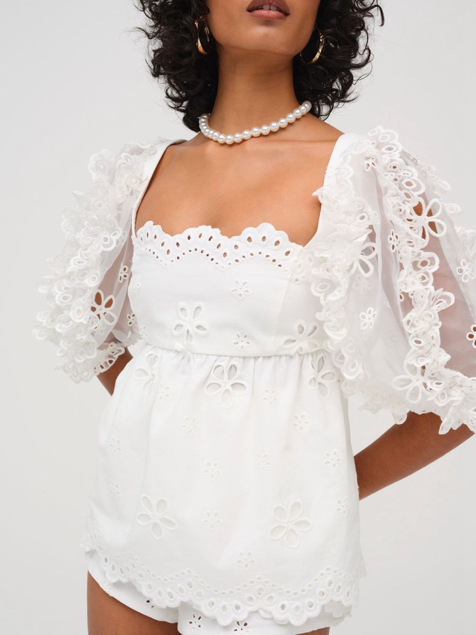 White For Love & Lemons Daisy Eyelet Top | US-APCH35981