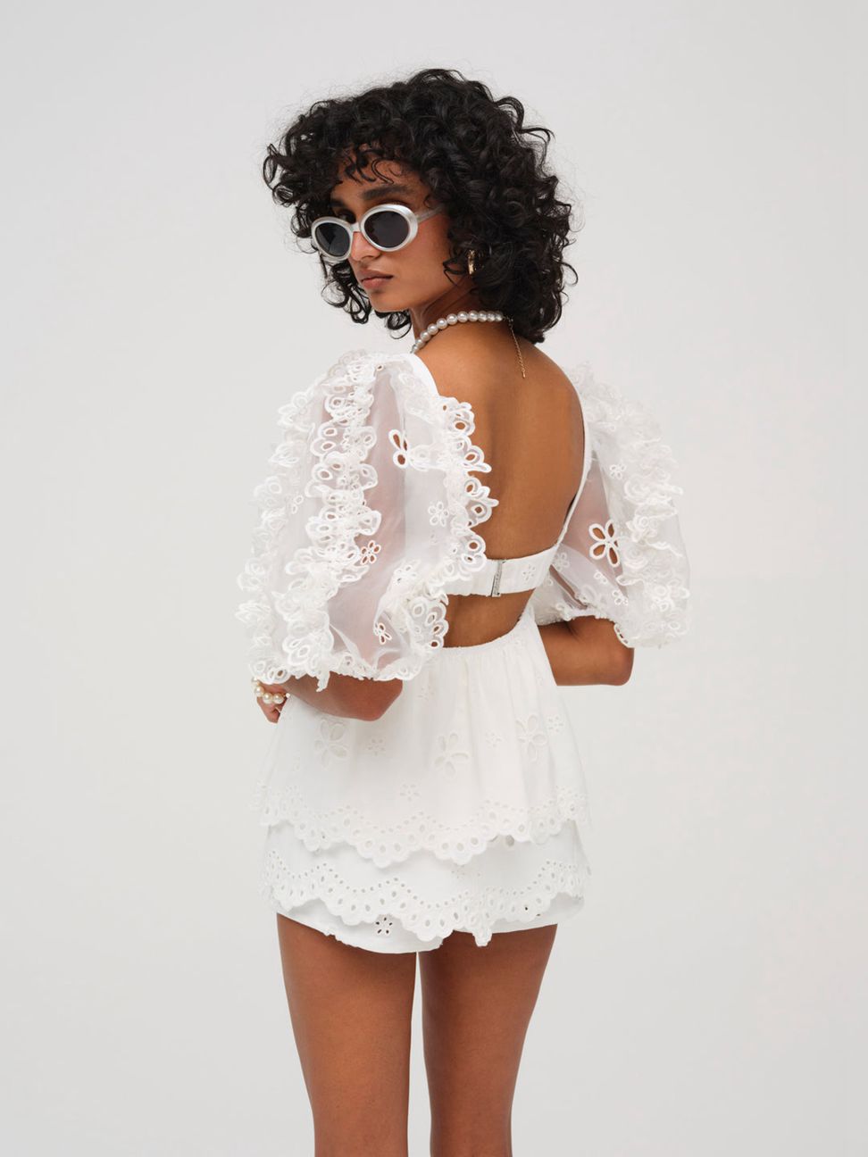 White For Love & Lemons Daisy Eyelet Top | US-APCH35981