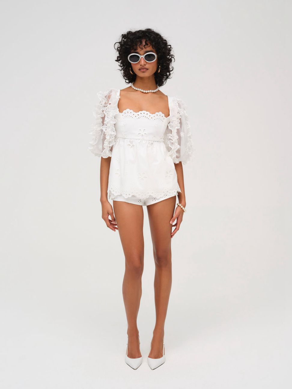 White For Love & Lemons Daisy Eyelet Top | US-APCH35981