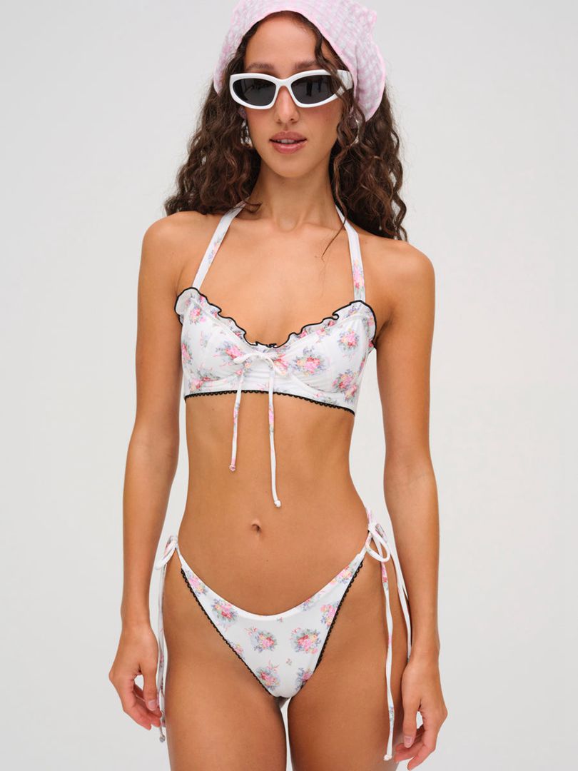 White For Love & Lemons Doily Bikini Top | US-FUKE25743