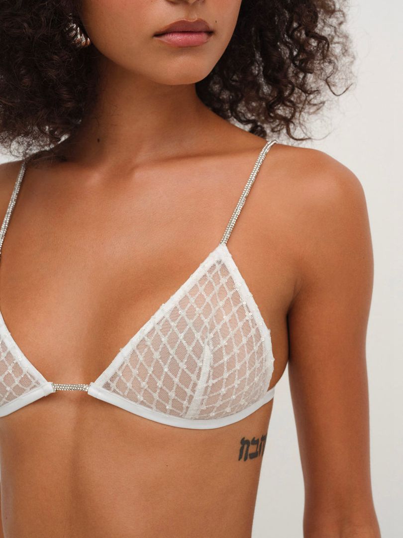 White For Love & Lemons Glitter Bralette | US-FDKC9187