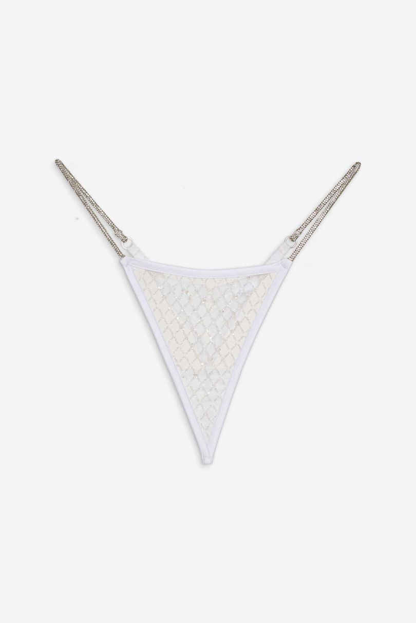 White For Love & Lemons Glitter Thong | US-WQZA20564