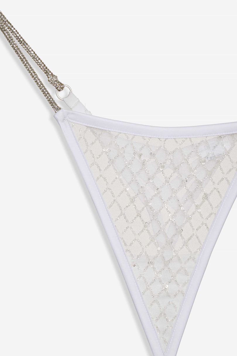 White For Love & Lemons Glitter Thong | US-WQZA20564