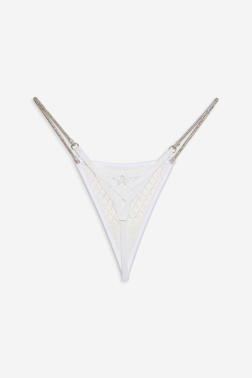 White For Love & Lemons Glitter Thong | US-WQZA20564