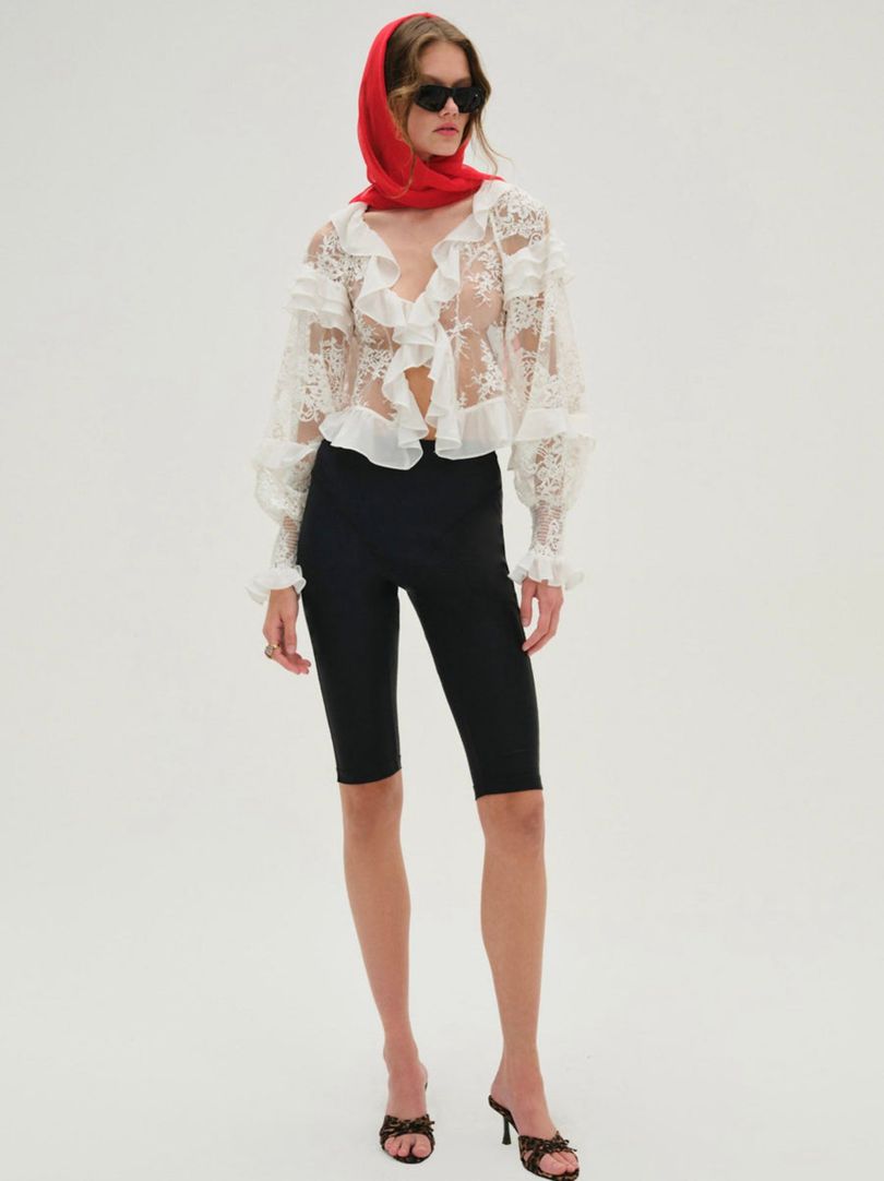 White For Love & Lemons Holiday Lace Blouse | US-KCSL92746