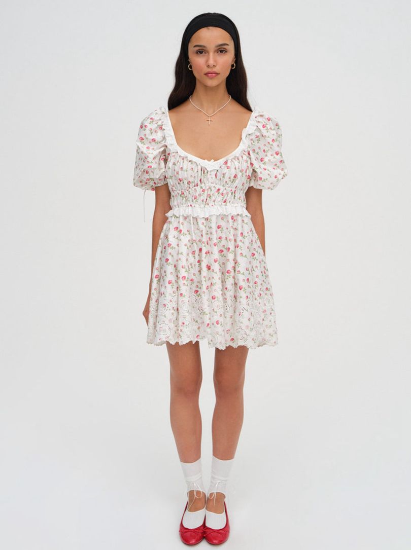 White For Love & Lemons Jackson Mini Dress | US-HMLB61508