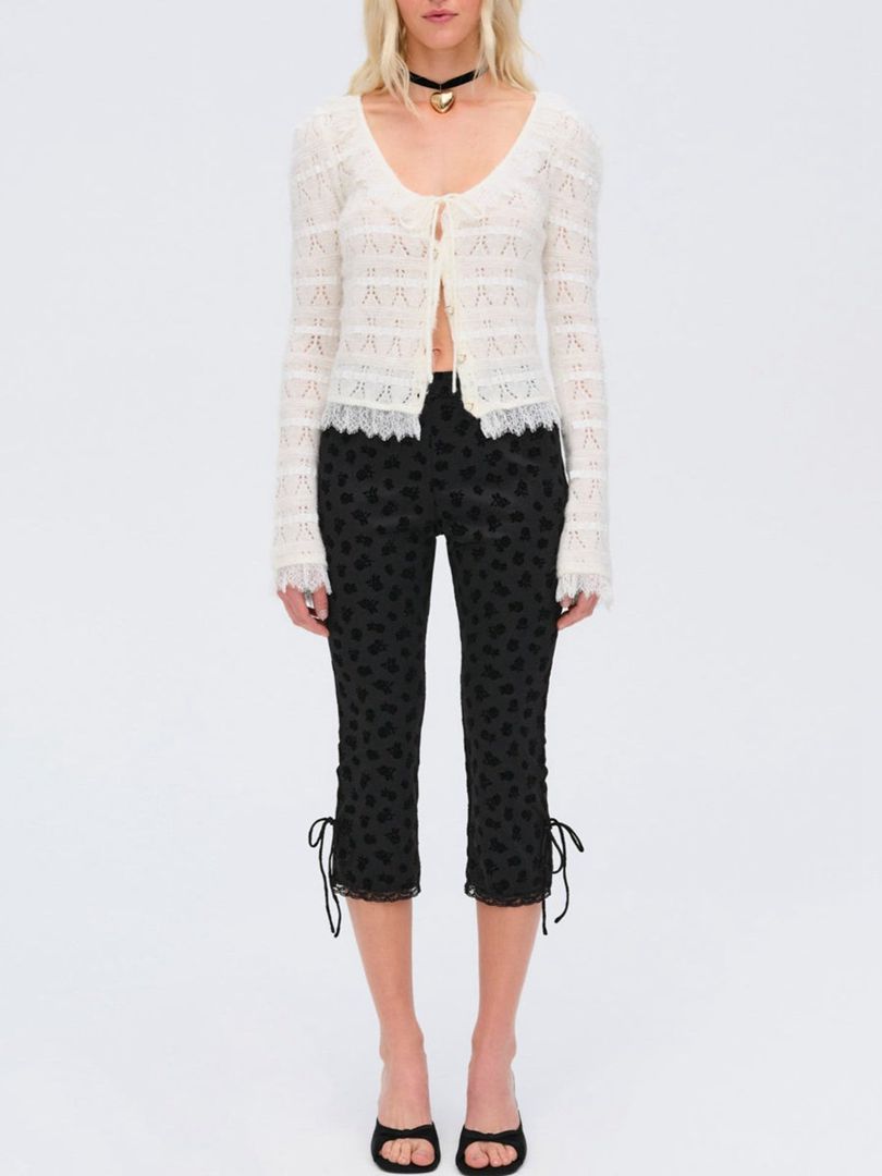 White For Love & Lemons Jayla Cardigan | US-VXOM48571