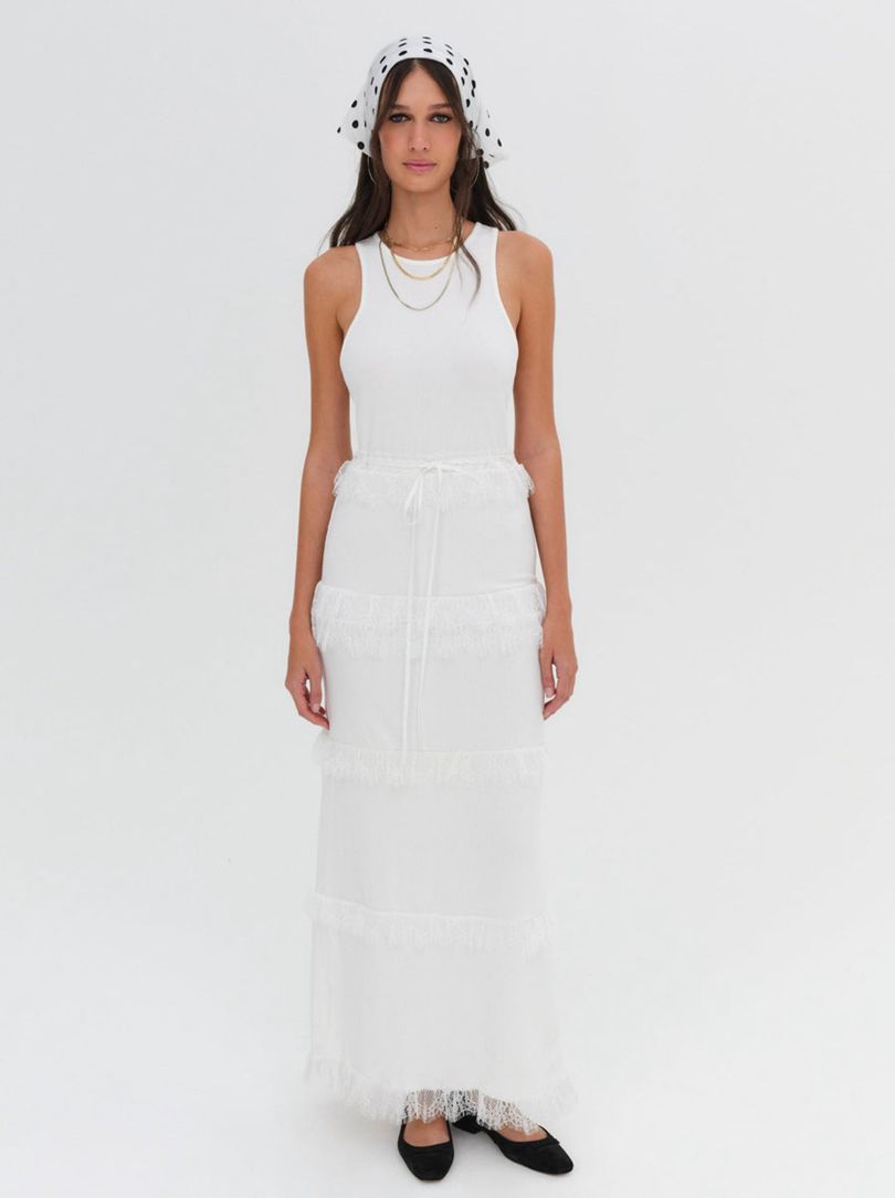 White For Love & Lemons Joan Maxi Dress | US-OIMD31506