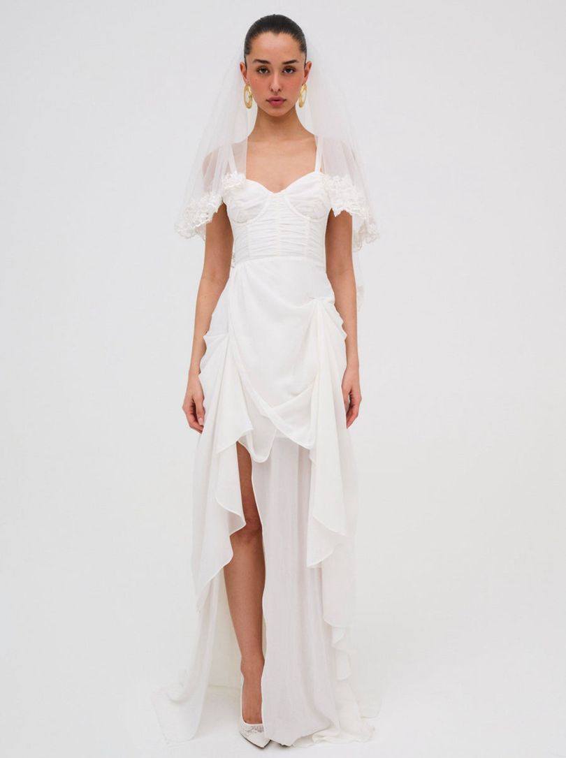 White For Love & Lemons June Maxi Dress | US-NXHD57384