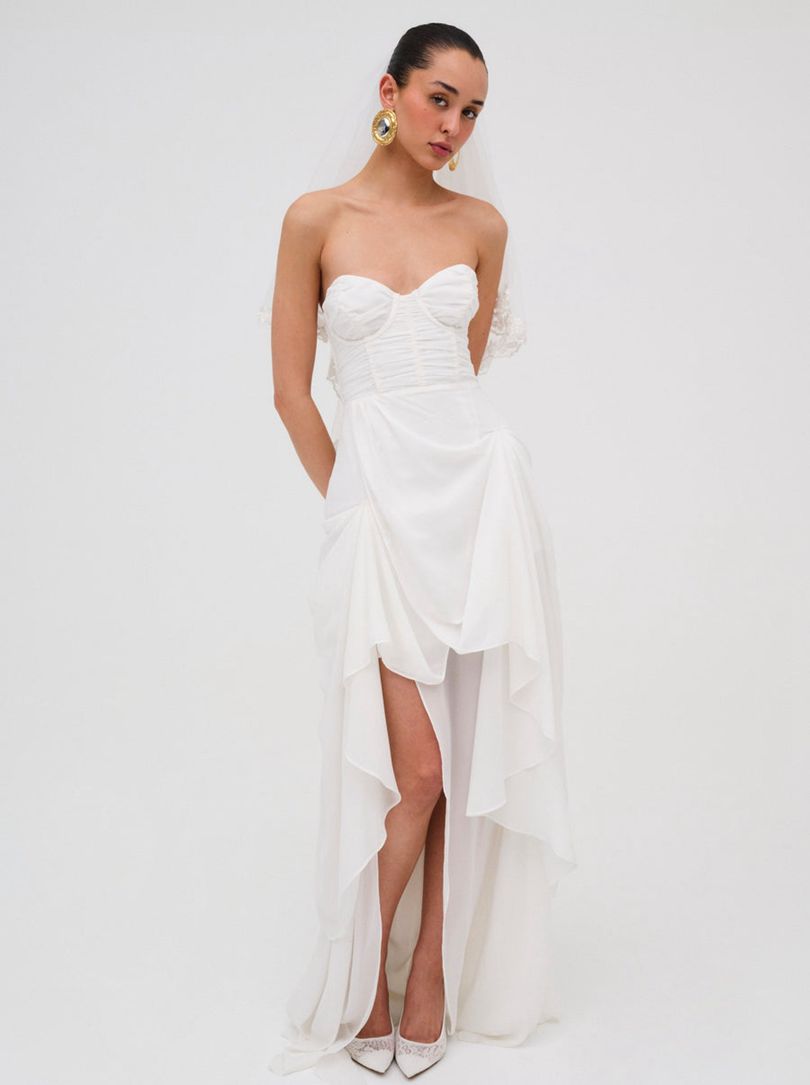 White For Love & Lemons June Maxi Dress | US-NXHD57384