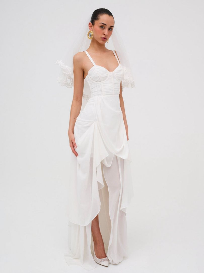 White For Love & Lemons June Maxi Dress | US-NXHD57384