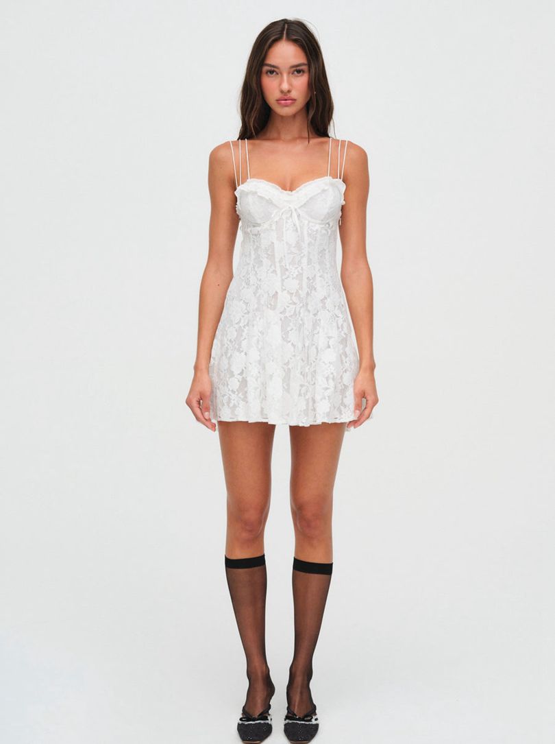 White For Love & Lemons Kate Mini Dress | US-VLTZ16785