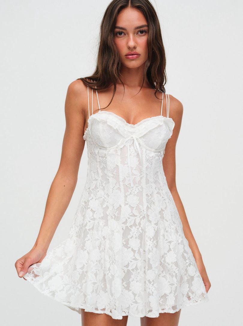 White For Love & Lemons Kate Mini Dress | US-VLTZ16785