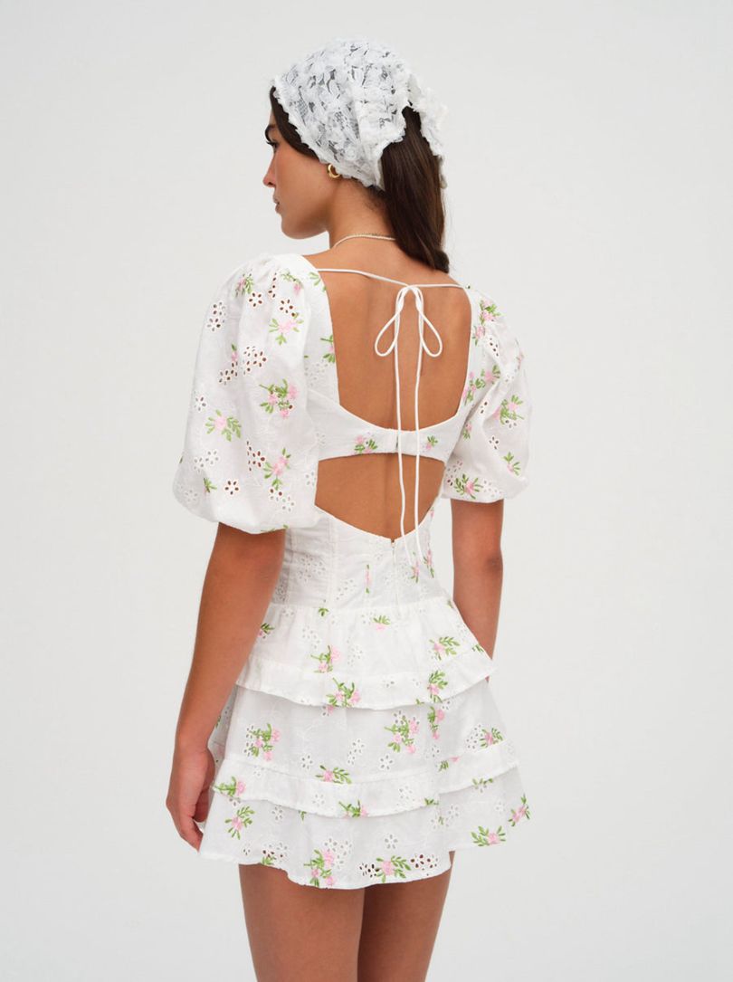 White For Love & Lemons Kinsley Mini Dress | US-GCJU65321