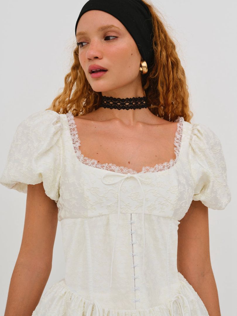 White For Love & Lemons Lilibet Mini Dress | US-BRDH71389