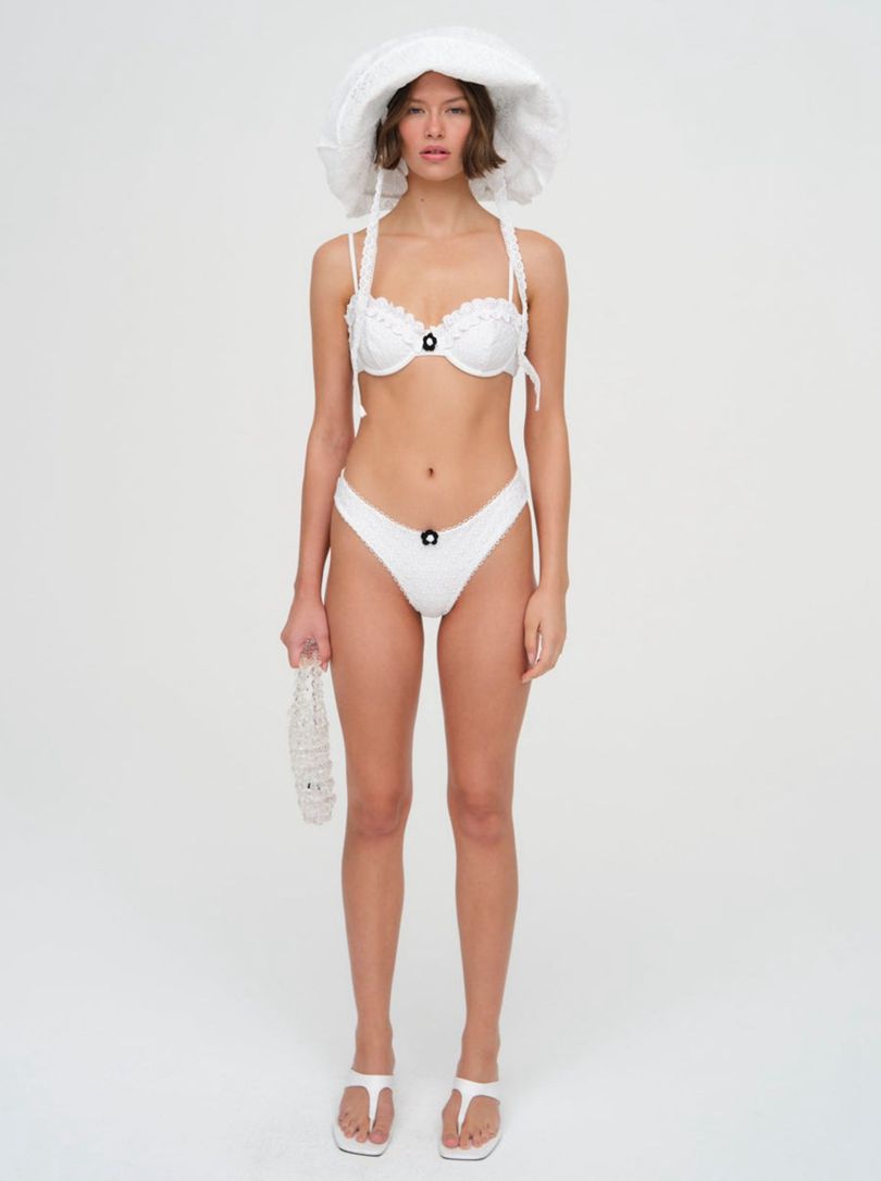 White For Love & Lemons Lilith Bikini Bottom | US-ISXT29138