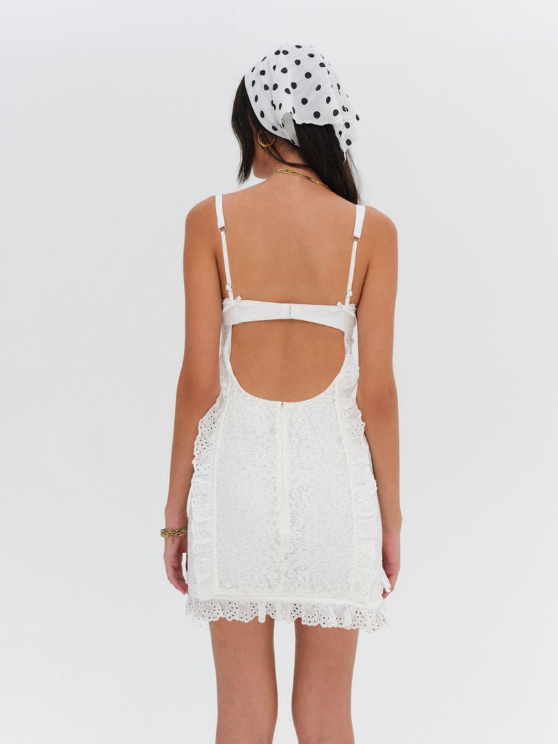 White For Love & Lemons Mandy Mini Dress | US-XNTA58093