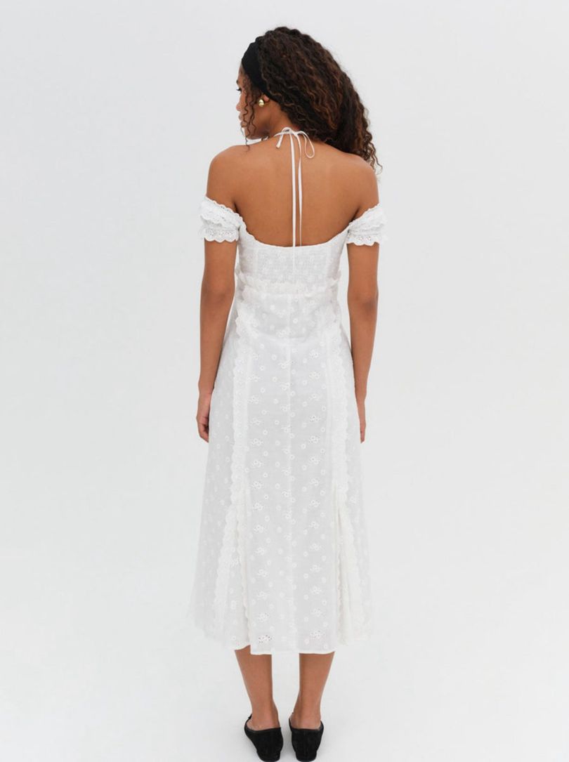 White For Love & Lemons Marlowe Midi Dress | US-OLCW48926