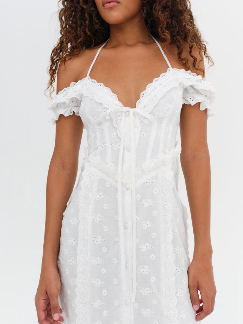 White For Love & Lemons Marlowe Midi Dress | US-OLCW48926