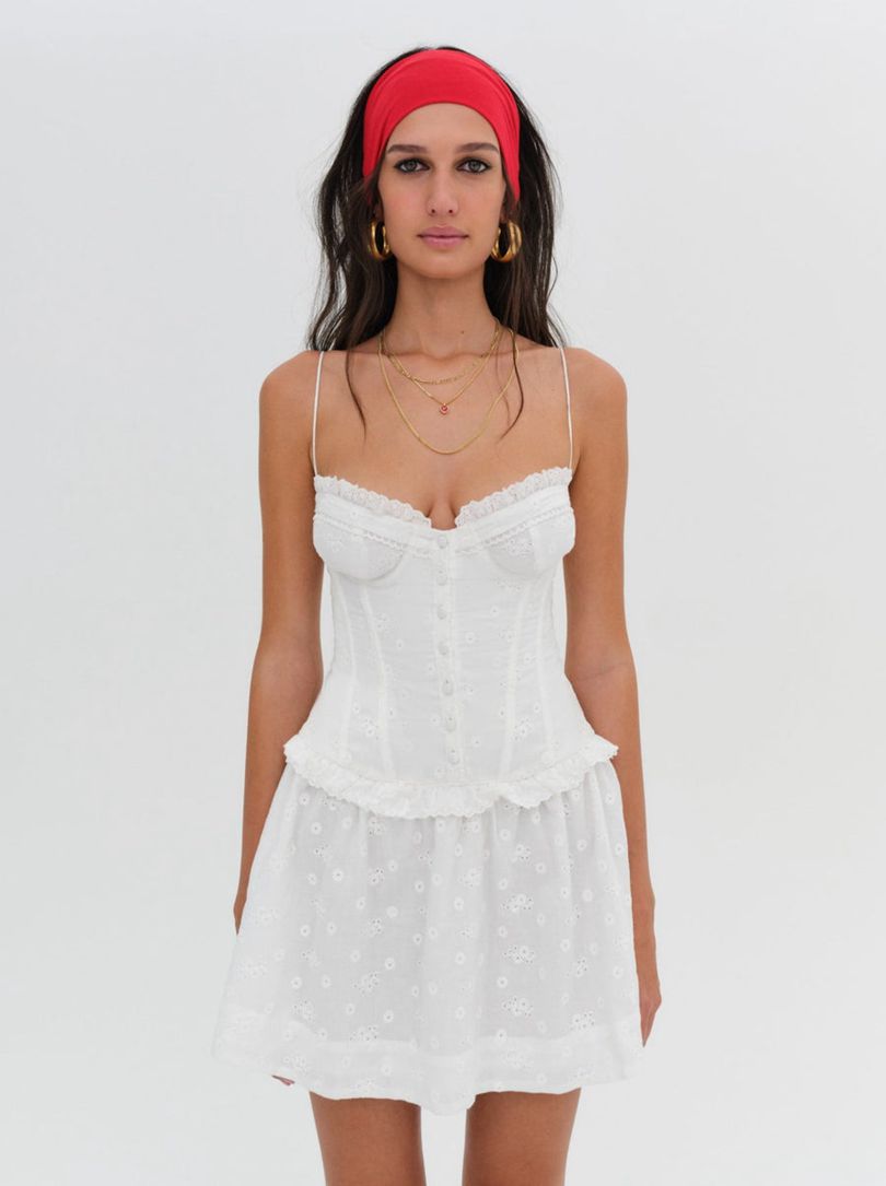 White For Love & Lemons Marlowe Mini Dress | US-ZMRP12567