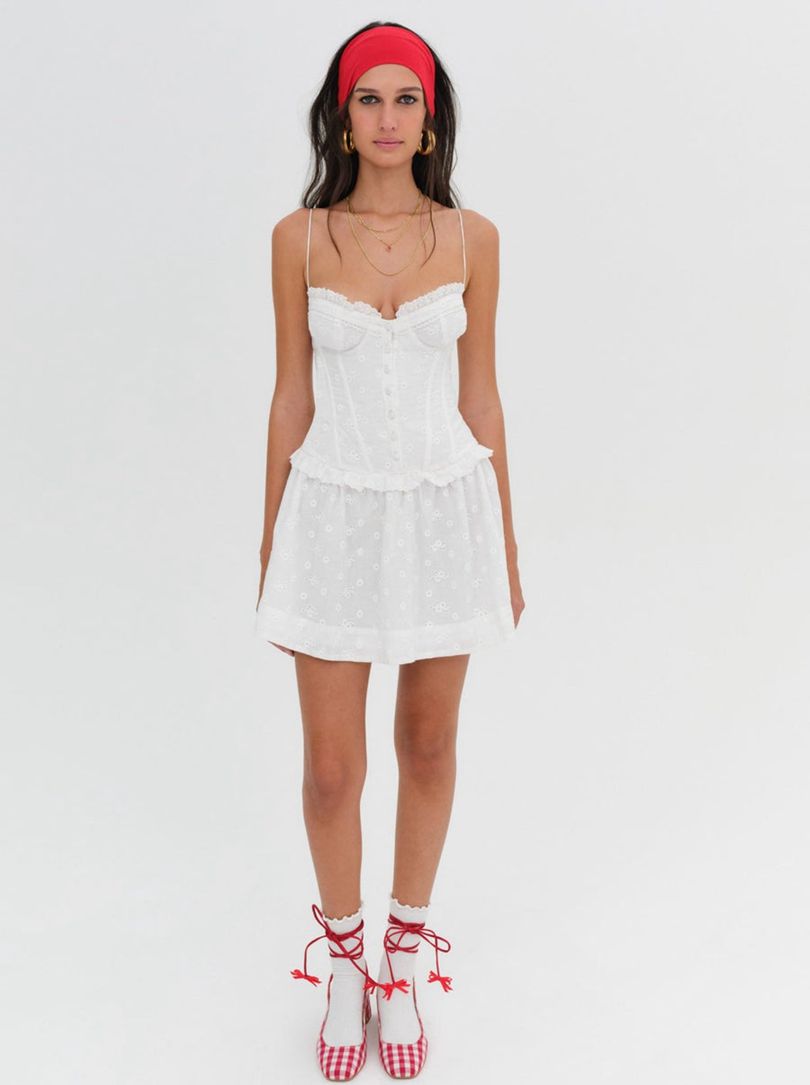 White For Love & Lemons Marlowe Mini Dress | US-ZMRP12567