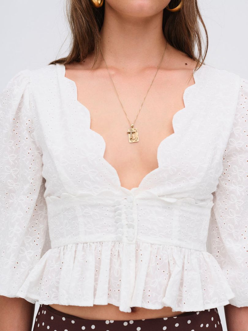 White For Love & Lemons Marseille Top | US-RIBU20379