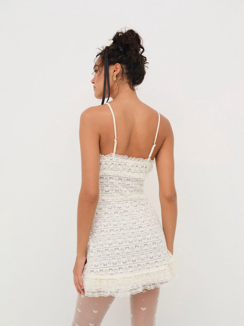 White For Love & Lemons Reba Slip Dress | US-RYNS21846