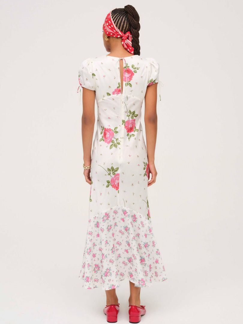 White For Love & Lemons Rosebud Midi Dress | US-AQPY15649