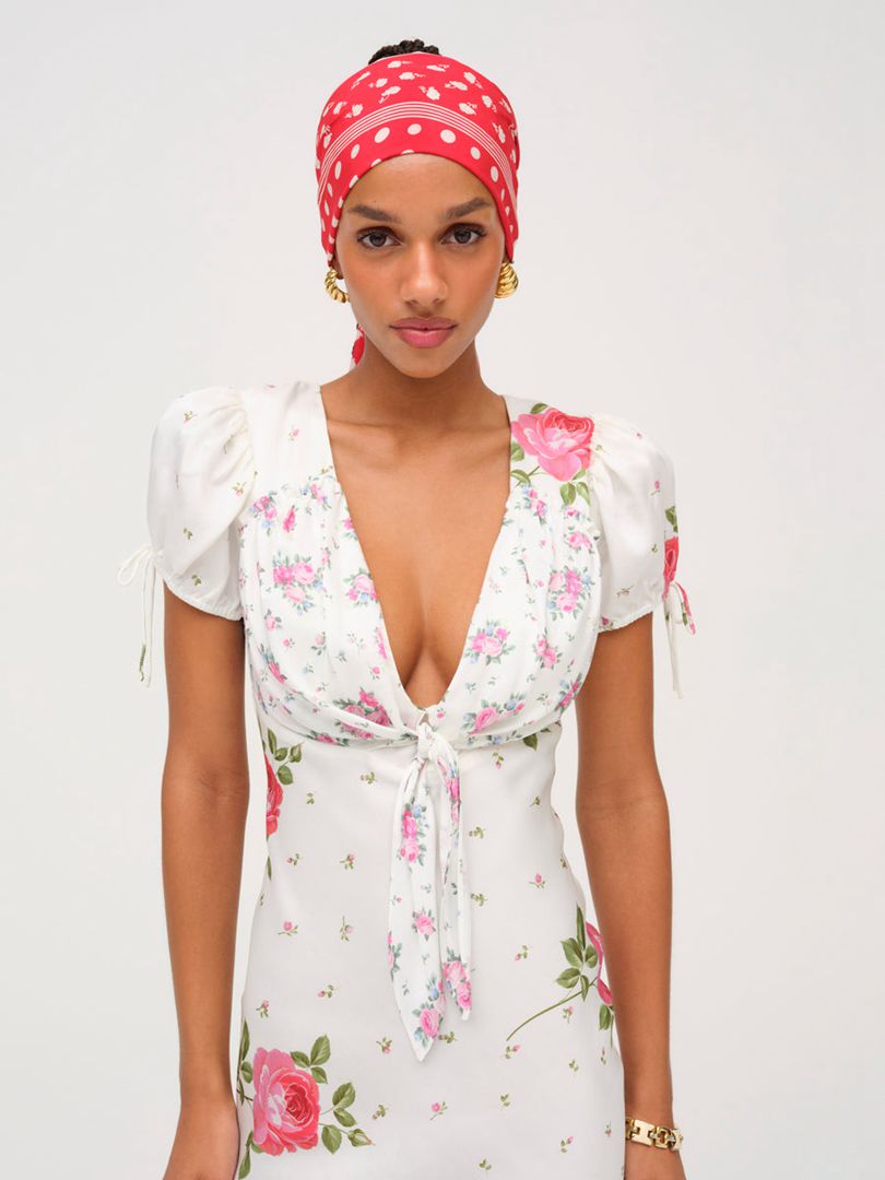 White For Love & Lemons Rosebud Midi Dress | US-AQPY15649