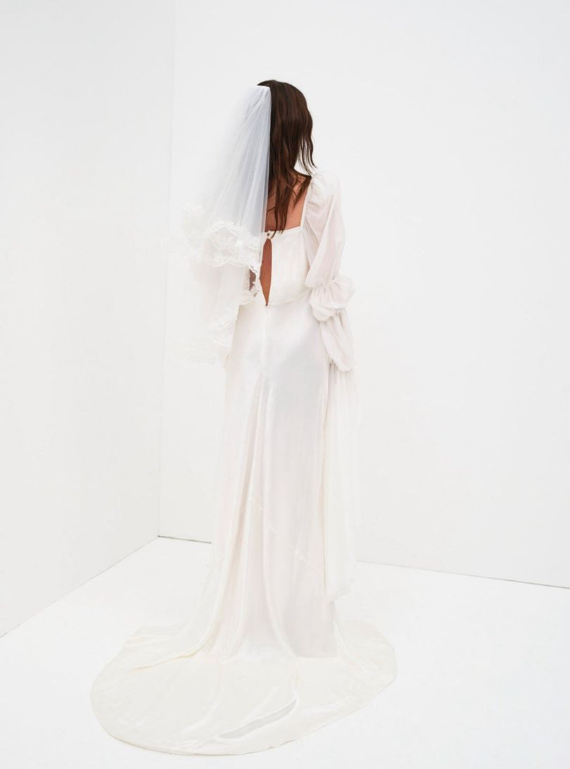 White For Love & Lemons Willow Bridal Gown Maxi Dress | US-EZSQ18265