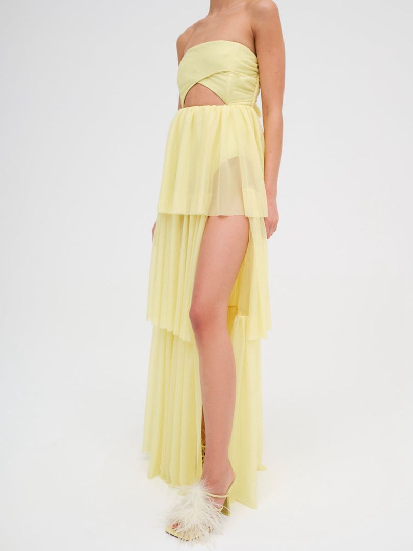 Yellow For Love & Lemons Juni Maxi Dress | US-FOZI57246