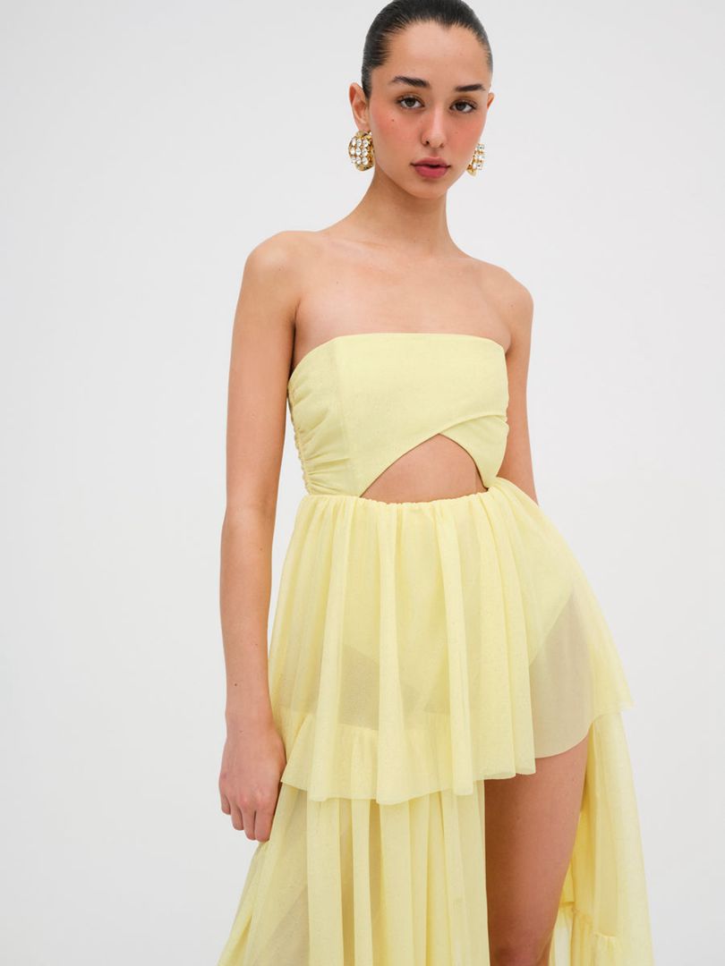 Yellow For Love & Lemons Juni Maxi Dress | US-FOZI57246