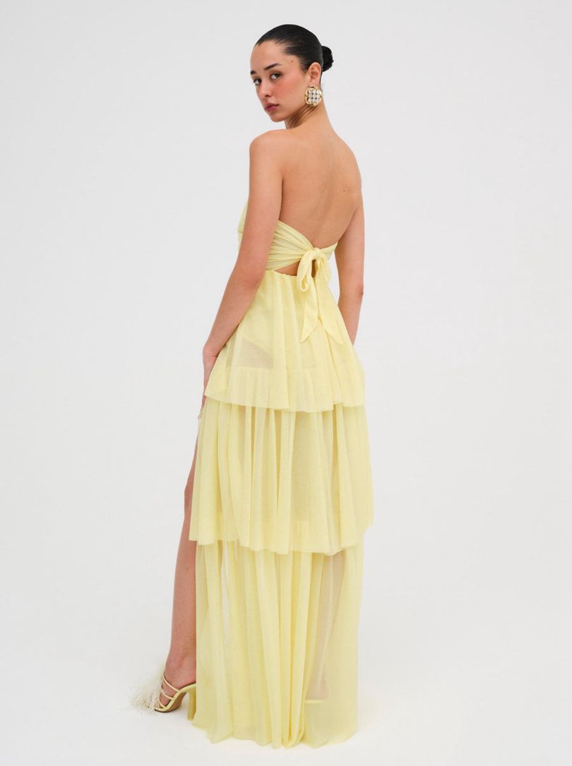 Yellow For Love & Lemons Juni Maxi Dress | US-FOZI57246