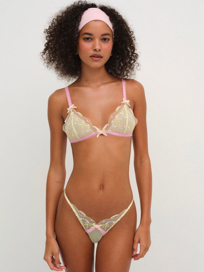 Yellow For Love & Lemons Sunny Bouquet Bralette | US-MFZD39018