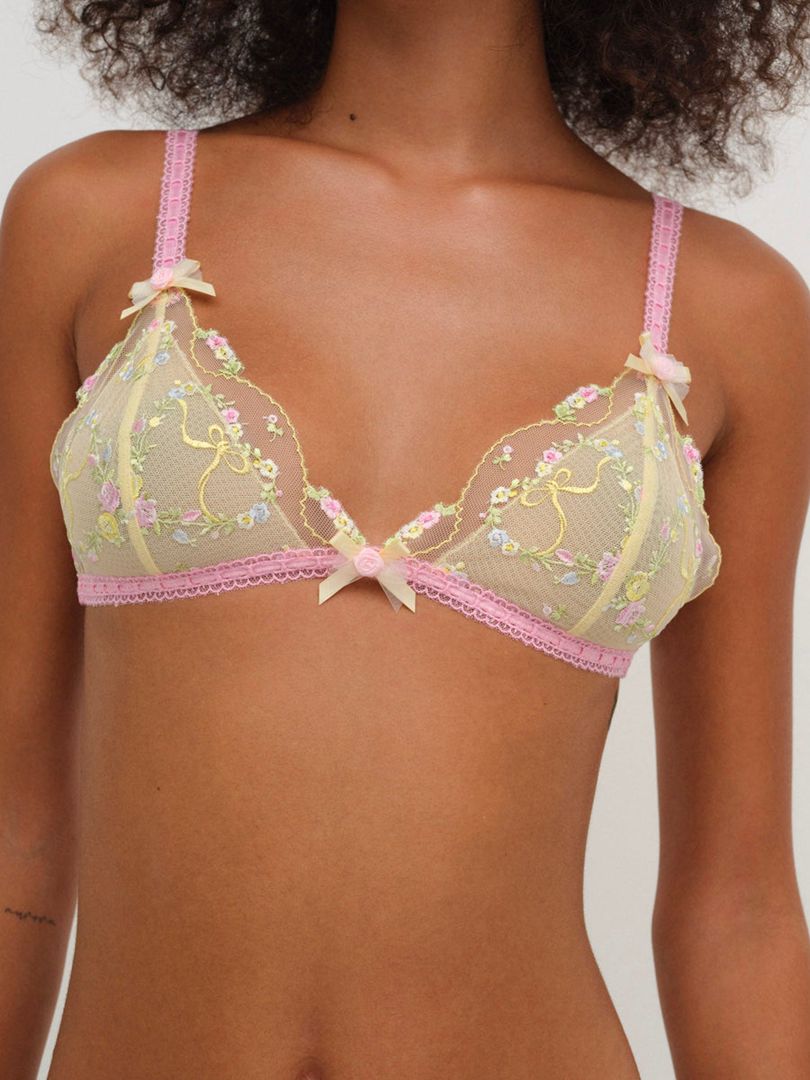 Yellow For Love & Lemons Sunny Bouquet Bralette | US-MFZD39018